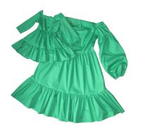 Одинаковые платья для мамы и дочки "Маргарита", комплект (зеленый)